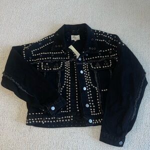 NWT Studded Black Denim Jacket